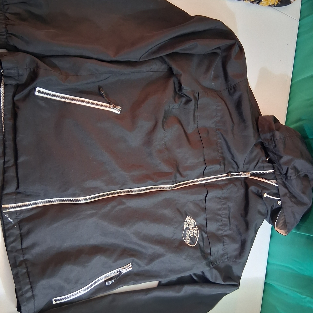 Bass Pro Shops Black Windbreaker Jacket